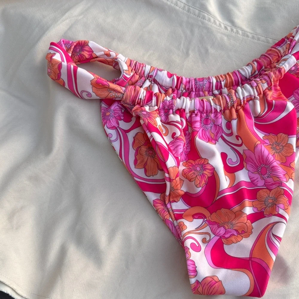 Women’s Pink & Orange Floral Swim Bottoms